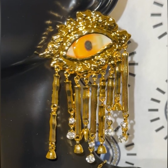 Beautiful and stylish Evil Eye super-size earrings . - Picture 1 of 1